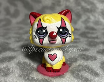 ooak lps custom - chaton clown peint à la main