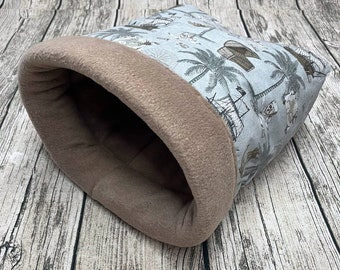 Cuddly bag for guinea pigs, dwarf rabbits, ferrets, hedgehogs - pirate treasure taupe