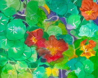 Vintage Stationery ~*~ Current ~*~ Fold A Note ~*~ Sweet Peas /& Nasturtiums ~*~ In The Garden