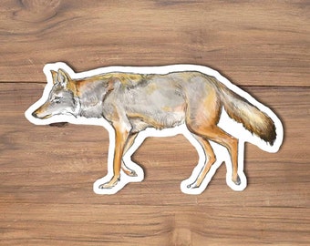 coyote Sticker, coyote print, new mexico sticker, colorado sticker, new mexico wildlife, Wildlife sticker, laptop sticker, bottle sticker