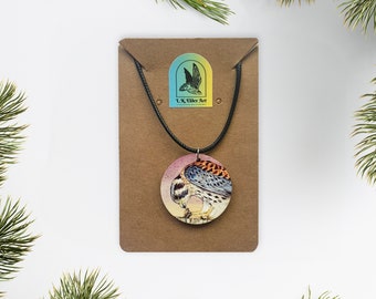 Collar de cernícalo americano, collar de halcón, collar de vida silvestre, collar de observación de aves, regalo de cernícalo americano, joyería de cernícalo, joyería de cetrería,