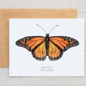 Aquarel Monarch vlinder Wenskaart, lege vlinder Monarch notecards, lege monarch Wenskaart, Wildlife notecards