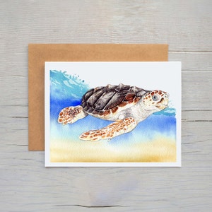 Unechte Karettschildkröte Grußkarte, Karte Unechte Karettschildkröte, Florida Grußkarte, unechte Karettschildkröte
