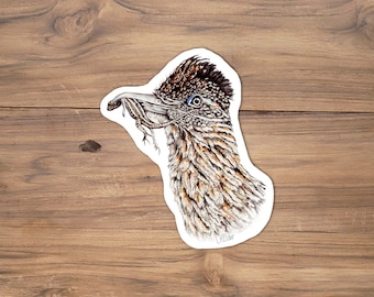 Watercolor Roadrunner Sticker: Desert Bird Vinyl Decal