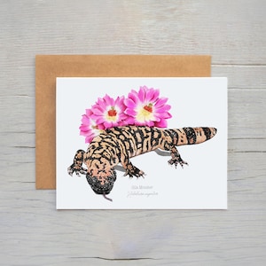 Gila Monster Grußkarten, Blanko Grußkarten, Gila Monster Karte, Arizona Karte, Gila Monster Grußkarte, Gila Monster stationär