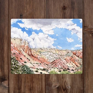 Postal de Abiquiu, Postal de Nuevo México, Postal del Suroeste, Postales de Nuevo México, Postal de paisaje de acuarela, Regalos de Nuevo México,
