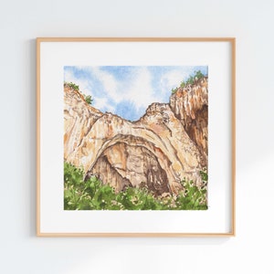 Watercolor La Ventana Arch Print: El Malpais Landscape Giclee
