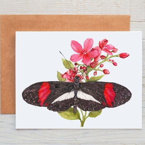 Watercolor Butterfly Greeting Card: Blank Botanical Notecard