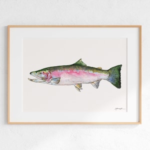 Steelhead Trout Watercolor Giclee Print: Washington State Fish Art