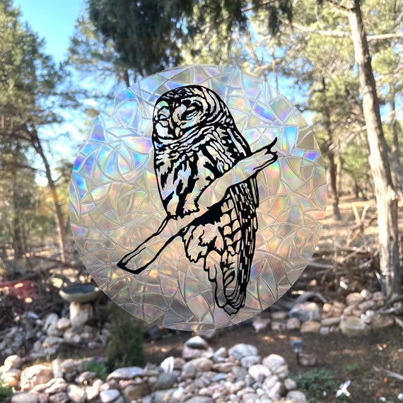 Owl Suncatcher Prism Window Sticker Holographic Window Film Owl Rainbow  Window Decal Barred Owl Rainbow Maker Holographic Window Sticker Owl 