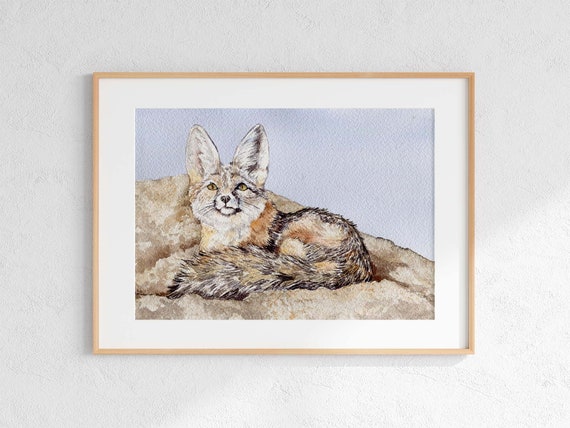 Watercolor Kit Fox Giclée Print: Arizona Desert Art