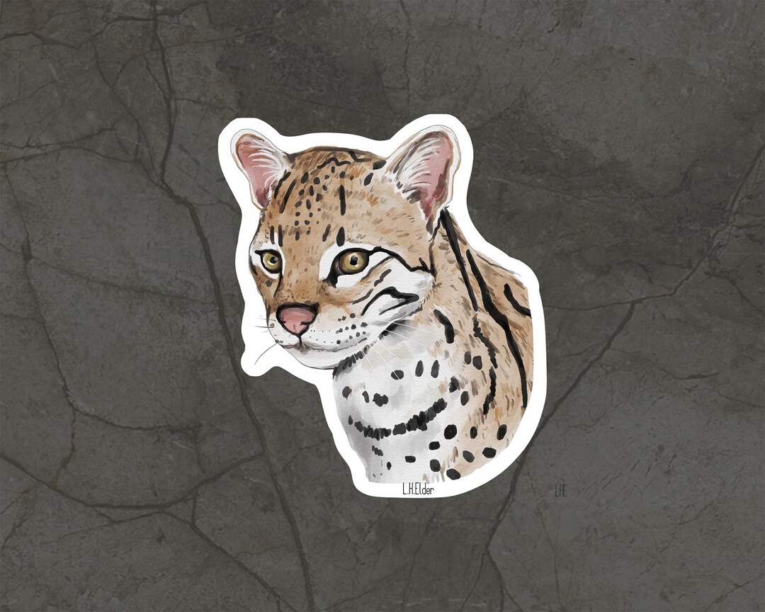 Ocelot Sticker: Ocelot Vinyl Sticker - Etsy
