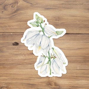 Yucca Flower sticker, desert flower sticker, Wildflower Sticker, new mexico sticker, utah sticker, cactus flower sticker, desert sticker,