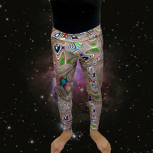Mens Leggings meggings Holographic Rave festival outfit | Burning Man Pants