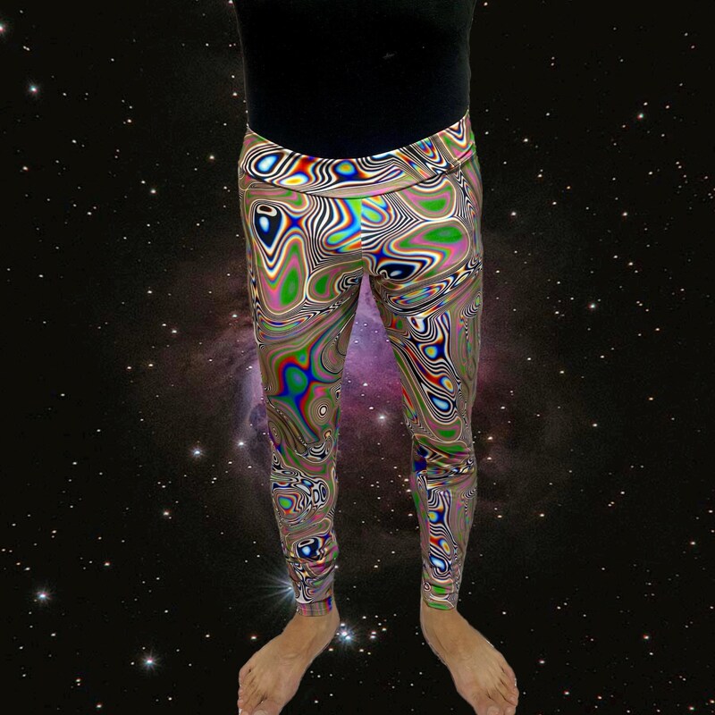 Abstract Trippy Holographic Men's Leggings