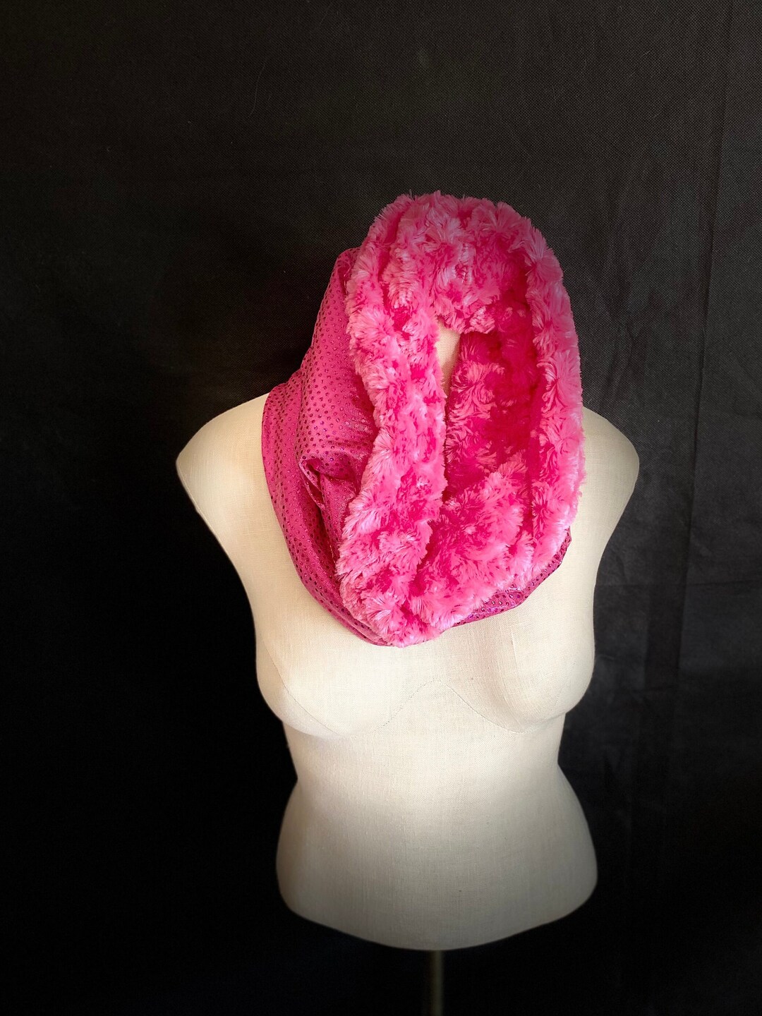 Pink Fur Scarf Rave Hood REVERSIBLE Burning Man Festival - Etsy