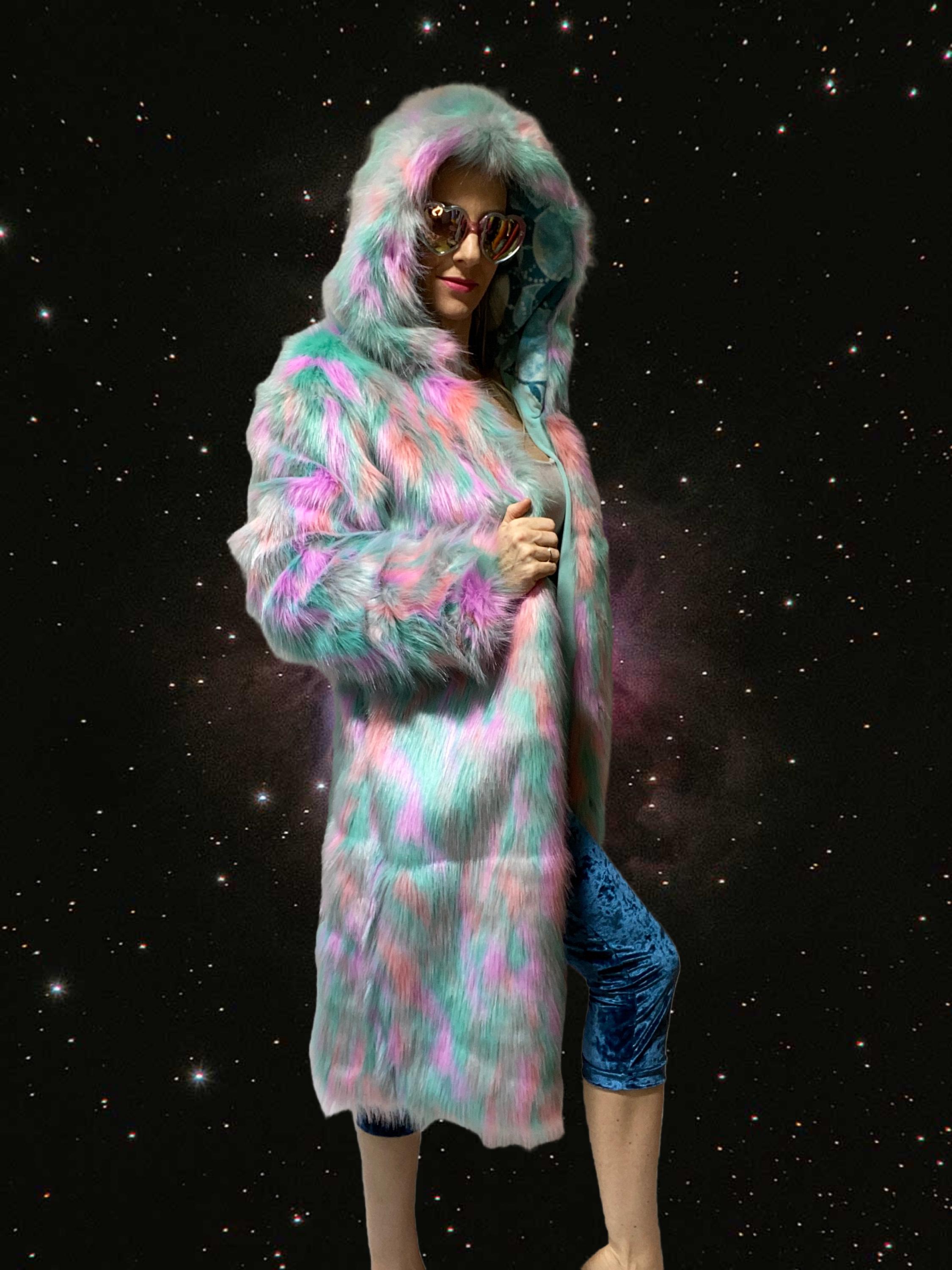 【新品未開封】Lumignon Quilting fur coat Wvapzxx Women's Faux Fur Coat Winter Warm Fur Windbreaker