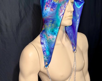 ENIGMA | Reversible Hood With Chain | Rave Hood - Etsy