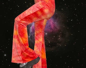 Orange Sherbet Bell bottom flare pants Boho| yoga| Festival | Burning Man Large