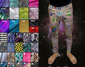 Mens Leggings meggings Holographic Rave festival outfit | Burning Man Pants