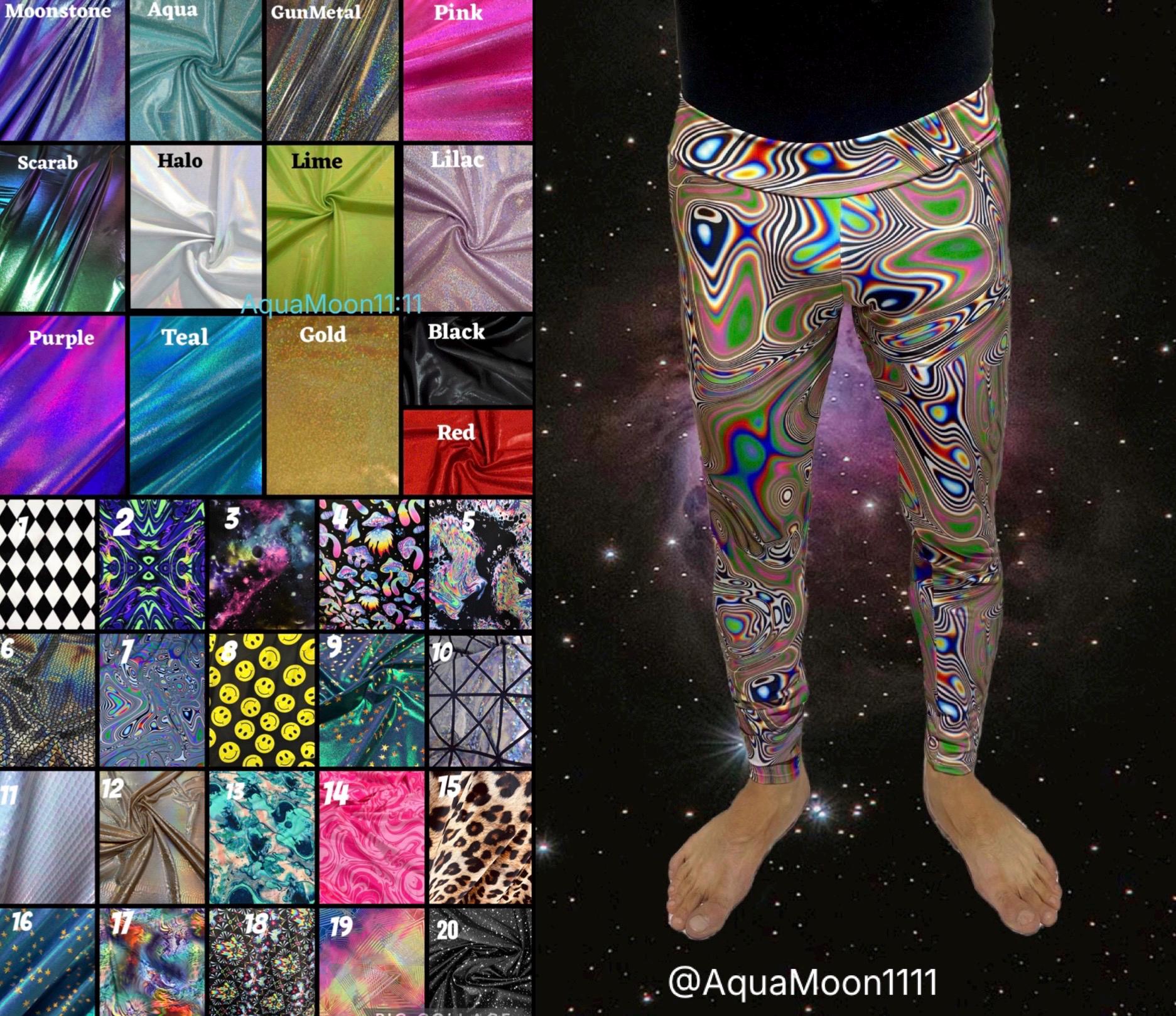 Mens Leggings meggings Holographic Rave festival outfit Burning Man Pants