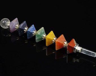 Harmonize Iron Tiger Eye Massage Wand Obelisk Tower Gemstones Reiki Healing Cyrstal