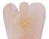 Rose Quartz Stone Angel, Psychic Guardian Meditation Balancing Spiritual Reiki Healing Crystal, With Gift Pouch HCDR868A