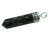 Garnet Matrix Stone, 6 Sided Wand Pencil Pendant, Reiki Healing Natural Gemstone, Spiritual Engrey Crystal With Gift Pouch HCDR16B