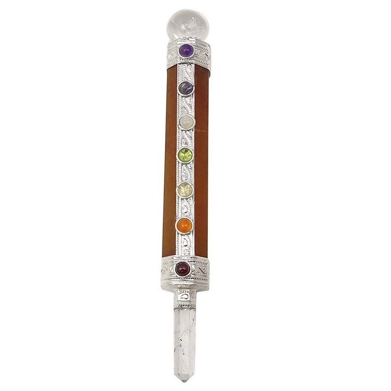 Reiki Healing Crystel Feng Shui Pencil With Gift Pouch HCDR440A 7 Chakra Gemstone Balancing Therapy Aventurine Stone Wand
