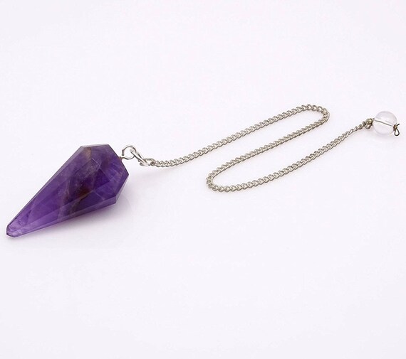 Rose Quartz Stone Faceted Cone Pendulum Dowsing Reiki Gemstones Spiritual Gift