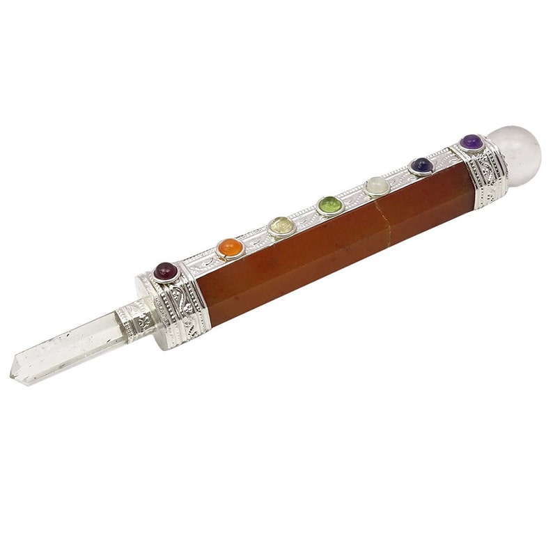 Reiki Healing Crystel Feng Shui Pencil With Gift Pouch HCDR440A 7 Chakra Gemstone Balancing Therapy Aventurine Stone Wand