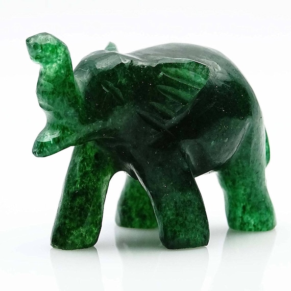 CHRISTMAS OFFER Green Jade Elephant Reiki Healing Gemstone,Handmade Carved Item 