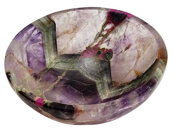 IFH Amethyst Reiki Bowl Hand Carved Crystal Spiritual Healing Energy Gemstones