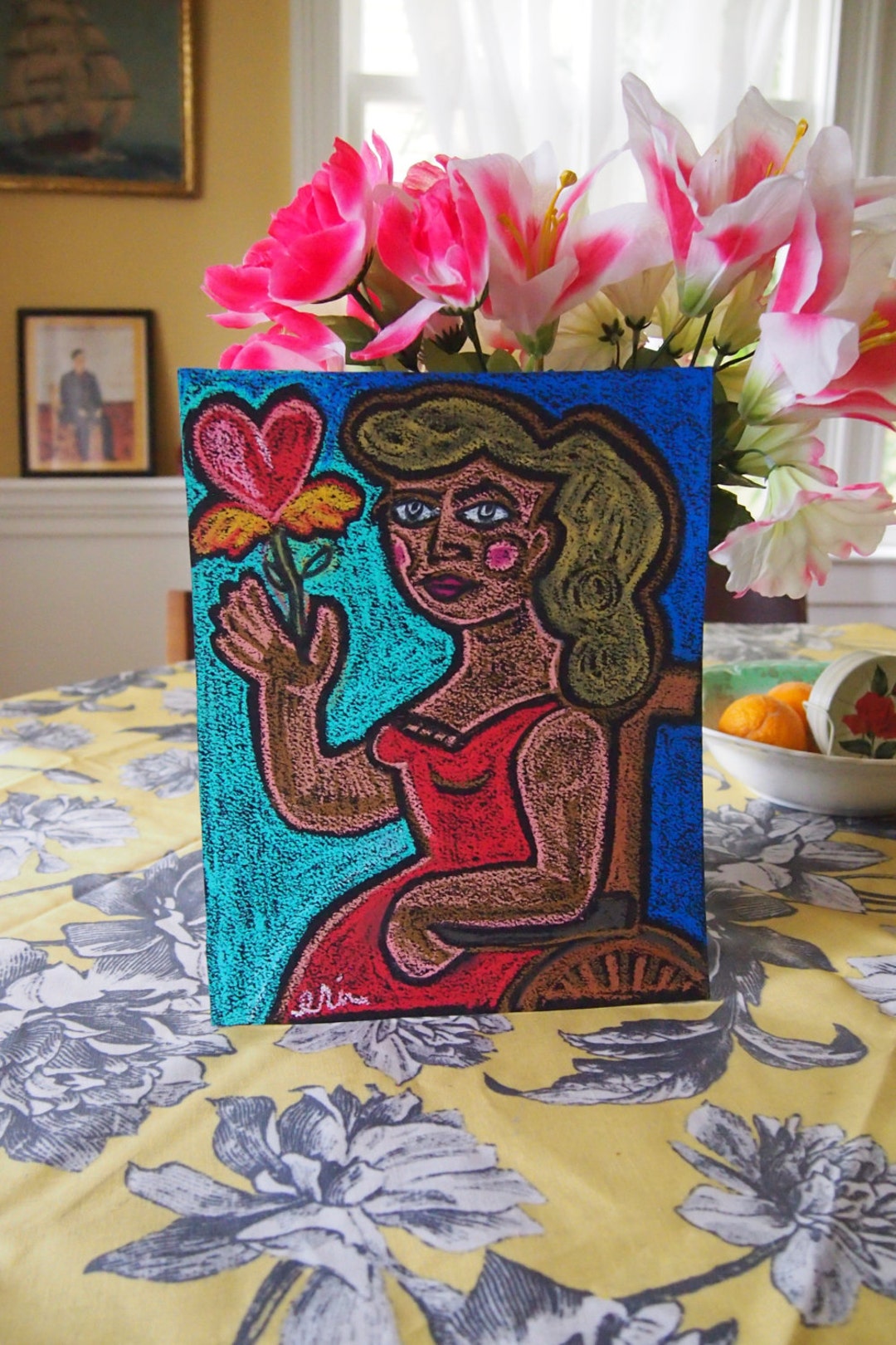 Strong Woman Oil Pastel Original Drawing - Etsy