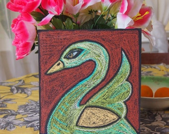 Swan Song Oil Pastel Original drawing