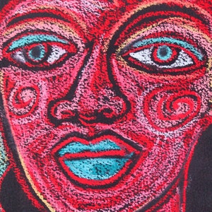 Strong Woman Oil Pastel Original drawing image 2