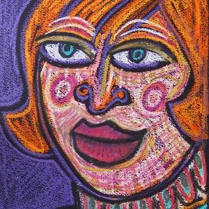Strong Woman Oil Pastel Original drawing