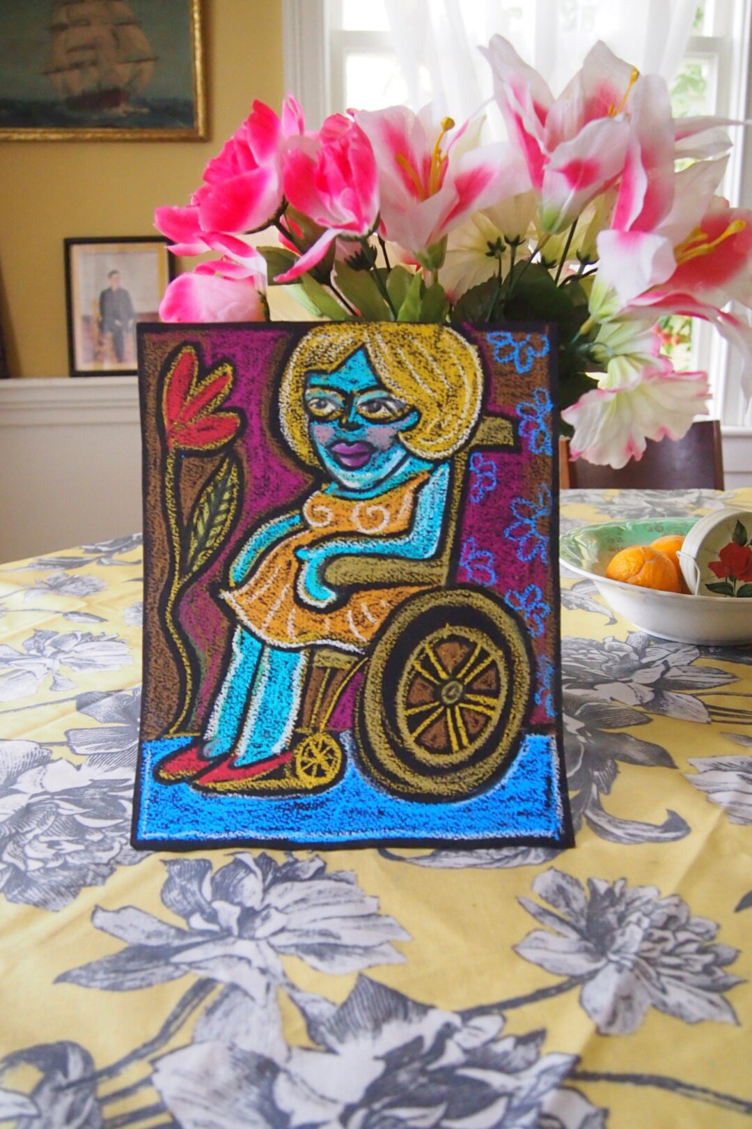 Strong Woman Oil Pastel Original Drawing - Etsy