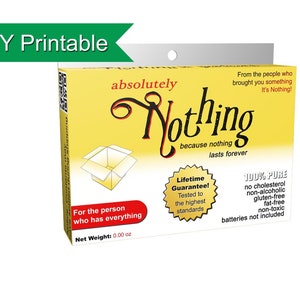 Nothing - You Said You Wanted Nothing - Gifts for Men Who Want Nothing -  The Gift of Nothing - Prank Gift Box