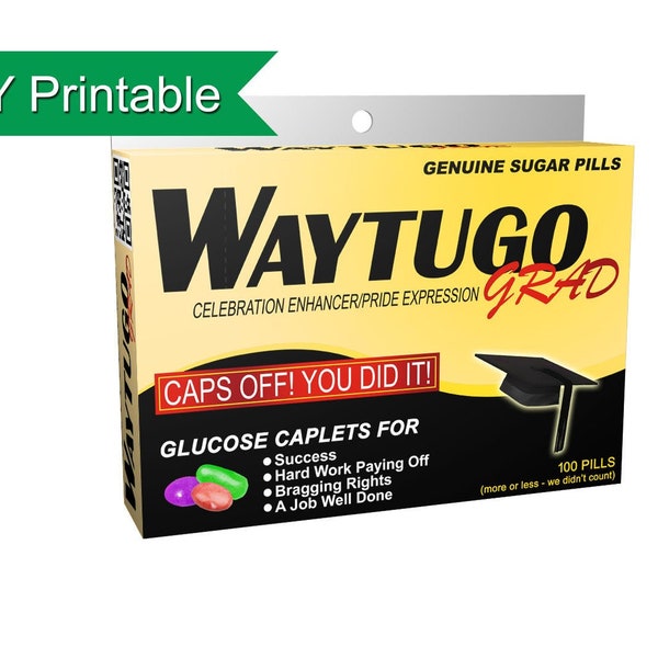 Grad Gift: Waytugo Grad box! - Download & Print Last Minute Gifts Gag Gifts Graduation Congratulations