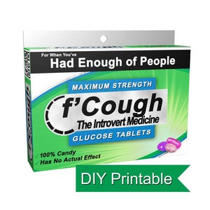 Introvert skämtpresent: Hostgodislåda (gör-det-själv-utskrivbar)