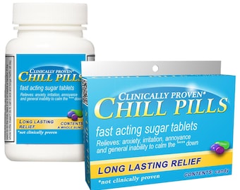 Mental Health Gift: Chill Pills Candy Box or Bottle! Take a Chill Pill with these &quot;medicines&quot;. Fun gag gift for nurses, doctors, or anyone