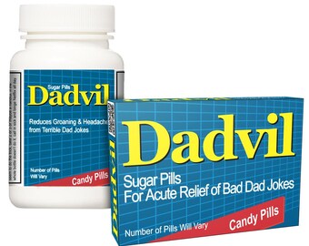 Dad Gift from Daughter or Son: Dadvil Box or Bottle - Get Dad Jokes Relief! Father&#39;s Day Gift Dad Christmas Dad Birthday Gift