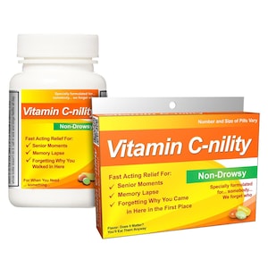 Over the hill gift: Vitamin C-nility Box or Bottle! Funny gift for 40th, 50th, 60th birthday, or for any "old timers". Laugh together!