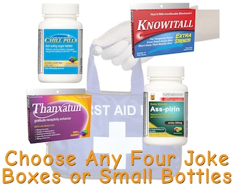 Choose Any Four Joke Medicines at 20% off! It's Our First Aid Kit for Your Funny Bone