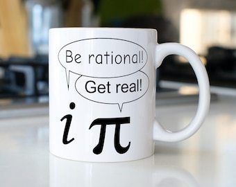 Math Teacher Gift Mok: i vs pi | middelbare school leraar mok