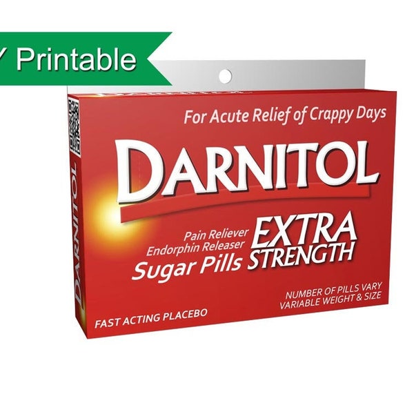 Darnitol Candy Box, DIY Printable Funny Gift Gag Gift Fukitol White Elephant Gift