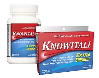 Funny Coworker Gift: Knowitall! Office Gag Gift Box or Bottle | nerdy gifts office party gift for boss dad gift secret santa gift for men