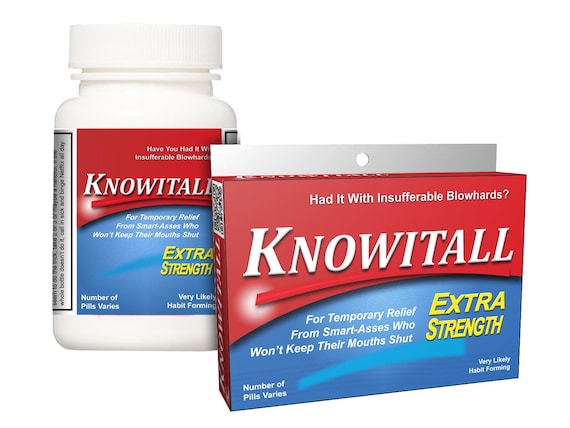 Funny Coworker Gift: Knowitall Office Gag Gift Box or Bottle Nerdy