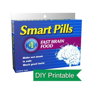 Smart Pills Joke Gift Box – Afdrukbaar grapcadeau (downloaden en afdrukken)